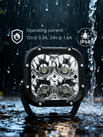 Barre lumineuse LED de 3 pouces avec faisceau de câblage, lumières LED cubiques, lumières de jour RGB, lumières de conduite tout-terrain, lumières antibrouillard RGB pour voiture, VTT, UTV, RZR, camion