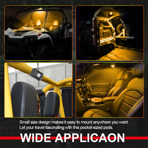 Luces <span class=keywords><strong>LED</strong></span> Interiores para Techo de Coche de 3 Pulgadas, Color Ámbar Amarillo, 12V 24V, Ajuste Universal, con Interruptor de Encendido/Apagado Integrado - Product Image 3