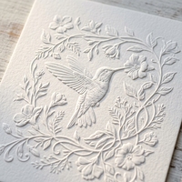 Invitations de mariage Colibris et vigne florale en relief, carte épaisse, personnalisées, luxe botanique, impression OEM en gros