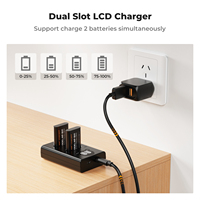K&F Concept Cocok untuk Sony ZV-1 ZV-1F DSC-RX100, 2 Paket Baterai Kamera NP-BX1 1240mAh Daya Tinggi yang Dapat Diisi Ulang dan Set Pengisi Daya