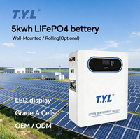 Baterai LiFePO4 T.Y.L 51.2V 100Ah 5kWh Deep Cycle untuk RV, Kapal, Camper Van, Sistem Tenaga Surya Off Grid