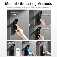 Serrure de porte intelligente en aluminium étanche TUYA/TTLOCK, cylindre numérique Wi-Fi/Cloud, entrée sans clé par empreinte digitale unilatérale, carte mémoire