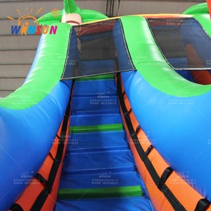 WINSUN Coloré <span class=keywords><strong>Tropical</strong></span> Rainforest Palm Tree Thème Double Lane Slip Jumping Castle Toboggan gonflable avec piscine pour la fête - Product Image 5
