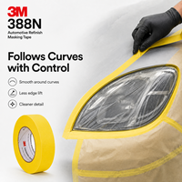 Ruban de masquage jaune automobile 3M 388N 0,16 mm 18 mm 55 m 121 ° Résistant à la chaleur pour la peinture automobile et les lignes de peinture nettes
