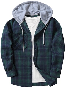 Nouvelle Arrivée : Chemise à Carreaux en Coton à Manches Longues pour Homme, Veste à Capuche Personnalisée Grande Taille, Respirante et Infroissable pour le Printemps - Product Image 4