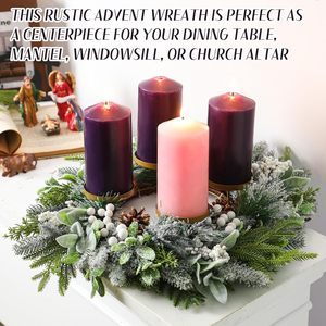 Vente en gros de porte-bougies de Noël personnalisables multicolores à 4 tasses, couronne de l'avent pour table à manger, décoration de Noël - Product Image 3