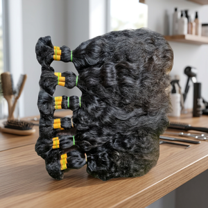 Cabello Humano Natural Ondulado al por Mayor de la India, Virgen Remy de Una Sola Capa para Tejido Doble a Máquina, Ondas Sueltas Profundas, Marca VGP, 100g - Product Image 3