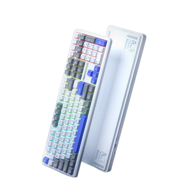 AULA F108 Mechanical Keyboard Wireless BT Three-Mode RGB Side Engraved Gradient Customized 100% Layout Gaming Keyboard
