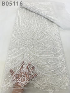 CHOCOO, superventas, cuentas de lujo africanas, tela de encaje de lentejuelas, tela de encaje con cuentas amarillas bordadas de lentejuelas - Product Image 3