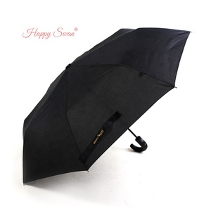 <span class=keywords><strong>Parapluie</strong></span> pour <span class=keywords><strong>homme</strong></span> de la <span class=keywords><strong>marque</strong></span> Happy Swan, vente en gros, poignée en caoutchouc, crochet incurvé, pliable, noir - Product Image 3