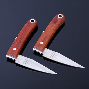Shuangsong Folding Grafting Knife 80mm High Carbon Steel Straight Edge Brown Handle Gardening Tool - Product Image 4