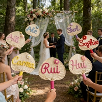 Éventails de mariage personnalisés, en feuilles de palmier naturelles, éventails tissés à la main sur mesure pour invités/ demoiselles d'honneur, cadeaux de fête de mariage
