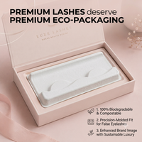 Boîte à cils en pulpe moulée sur mesure, insert gaufré, matériaux recyclés, emballage biodégradable pour kits de cils et ensembles de maquillage