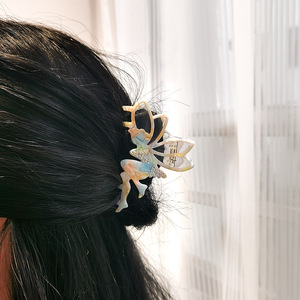 Barrette à cheveux personnalisée de créateur Flower Fairy, creuse, incrustée de diamants, en acétate, unisexe, mode, vente en gros, cheveux de haute qualité - Product Image 6