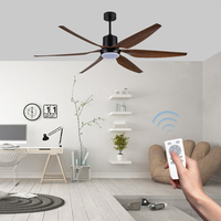 Ventilateur de plafond contemporain noir de 65 pouces avec télécommande, moteur BLDC et éclairage LED à économie d'énergie pour salon résidentiel