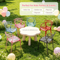 Chaise empilable transparente pour enfants avec oreilles de chat, chaise de fête pour tout-petits pour l'extérieur, location pour événements d'anniversaire, salle de jeux, salle de classe
