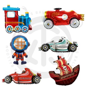 Ensemble de ballons en feuille Mylar BLN : Véhicules spatiaux, Astronaute, Fusée, Ovni, Moto, Voiture de course – Décoration de fête - Product Image 3