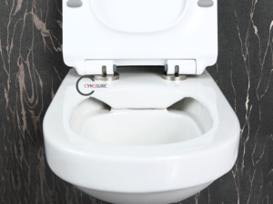 Inodoro suspendido de cerámica redondo sin borde, modelo 2025, superventas, para montaje en pared - Product Image 4