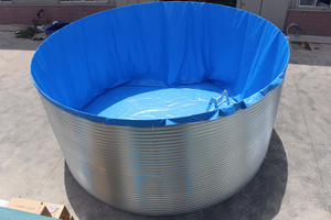Réservoirs d'<span class=keywords><strong>eau</strong></span> circulaires <span class=keywords><strong>en</strong></span> acier <span class=keywords><strong>galvanisé</strong></span> pour l'aquaculture et l'irrigation, avec tissu PVC et longue durée de vie - Product Image 6
