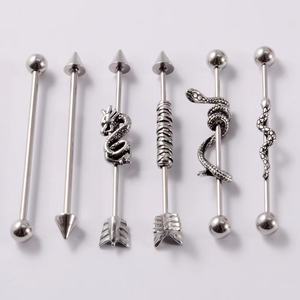 Gaby new jewelry <span class=keywords><strong>set</strong></span> 316L 14G all surgical steel glassato sexy snake Industrial Barbell orecchino piercing jewelry - Product Image 3
