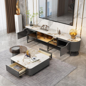 Bán buôn thấp moq hiện đại sang trọng bằng gỗ TV tủ và đứng với Bàn cà phê cho phòng khách - Product Image 4