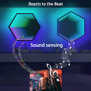 Đèn ngủ LED thời trang 3D gương cường lực trang trí tường đám cưới lễ hội tiệc tùng hiệu ứng ảo ảnh đường hầm gương vô cực phòng tắm - Product Image 2