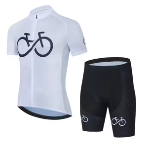 Traje de <span class=keywords><strong>Ciclismo</strong></span> de <span class=keywords><strong>verano</strong></span> personalizado, <span class=keywords><strong>conjunto</strong></span> de pantalones cortos de camisa de manga corta para hombres, transpirable, absorbente del sudor, secado rápido, ligero - Product Image 2