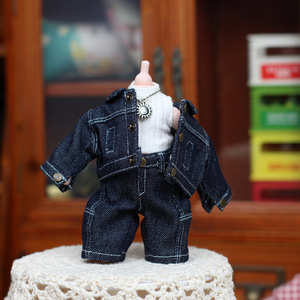 Zsiga 20Cm <b>Doll</b> Clothes Skateboard Denim Outfit 1/8 Scale Posable Boy <b>Doll</b> Wear - Product Image 2