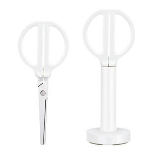 <span class=keywords><strong>Ciseaux</strong></span> de bureau <span class=keywords><strong>verticaux</strong></span> blancs Deli NS051 avec base, antirouille, pour la maison, l'école, les étudiants, <span class=keywords><strong>ciseaux</strong></span> manuels, 96 pièces par carton - Product Image 1