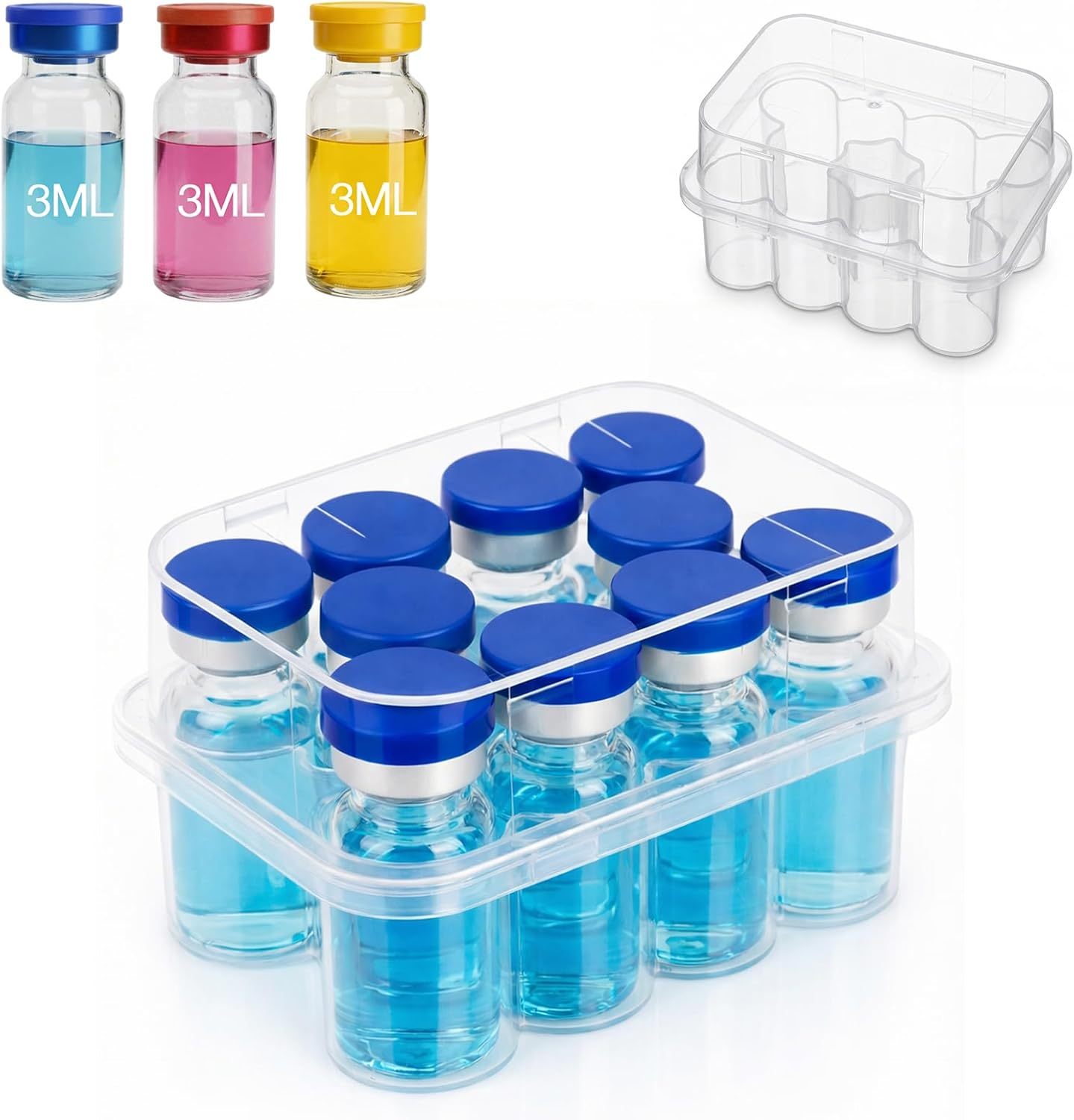 Boîte transparente pour 2 flacons de 10 ml