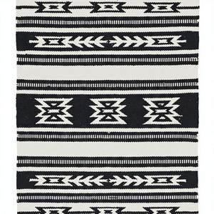 Tapis de couloir / tapis en coton tissé à la main avec motif floral moderne, lavable en machine, réversible, pour la maison, le camping, les pique-niques, les voyages, la prière - Product Image 1