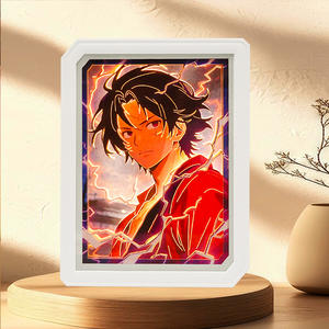 Figura de Anime en Papel Cortado al por Mayor, Caja de Luz <span class=keywords><strong>3D</strong></span> con Diseño de Papel Cortado, Decoración de Pared, Lámpara de Anime con Tallado en Papel - Product Image 5