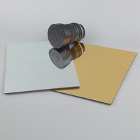 Panel compuesto de aluminio para revestimiento de pared Exterior, revestimiento de espejo a prueba de fuego, oro y plata, Alucobond Acm/Acm