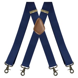 Bretelles vintage pour hommes, <span class=keywords><strong>travail</strong></span>, robustes, grandes et hautes, 3,5 cm de large, en forme de X, 4 crochets à pression en bronze, réglables, élastiques, pour pantalon - Product Image 6