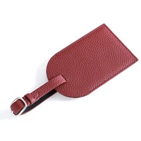 Étiquettes de bagages en cuir véritable de luxe personnalisées en gros, durables, portables, pour cartes d'embarquement et accessoires de voyage