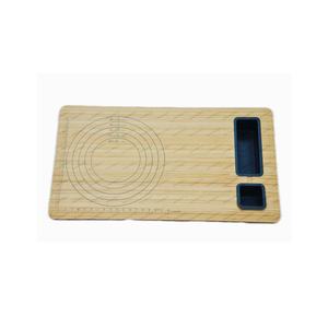 Planche à pizza en bambou avec graduations pour pâtisserie, gâteau, fromage, cuisson, 40 cm x 25 cm, planche à découper en bambou écologique - Product Image 1