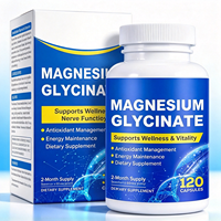 Complément de glycinate de magnésium en capsules nutritionnelles végétaliennes pour améliorer le sommeil, renforcer l'immunité et favoriser la santé osseuse (OEM)
