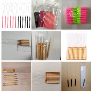 Set di 5 Pezzi: Ago a Gancio Classico Coda (1 Anello + 3 Aghi) per Infilare e Tirare, Utilizzato con Pinze per Extension Capelli e Micro Perline - Product Image 6