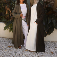 Abaya ouverte noire de qualité supérieure, coupe ample, style cardigan long, pour femme musulmane, vente en gros, fabrication sur mesure