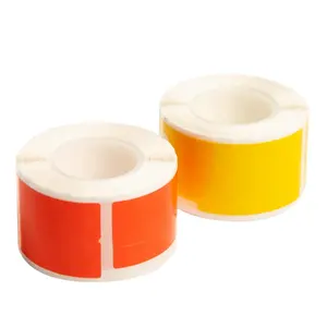 Orange Yellow Rectangular Cheap Label Maker Sticker Thermal Paper Self-adhesive Custom Sticker Tape