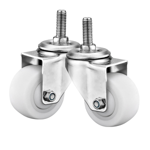 Bánh xe xoay bằng thép không gỉ 304, đường kính 1.5-2 inch, bánh xe nylon trắng, chịu mài mòn, vận hành êm ái, dành cho xe đẩy nhỏ đa năng - Product Image 2