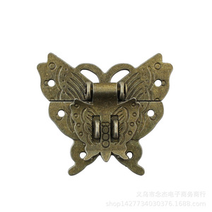 Butterfly Shape Antique Clasp Zinc Alloy 60x32mm Keyless Furniture Lock Chinese Style - Product Image 5