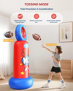 Offre Spéciale : Ensemble de Boxe Autonome Gonflable 2-en-1 pour Enfants, 68,8 Pouces, avec Jeu de Lancer de Ballon de Football, Robuste, pour Karaté et Taekwondo - Product Image 3