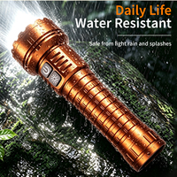 Lampe torche portable en aluminium étanche et zoomable, 4+1 LED, mode stroboscopique, rechargeable par USB, pour le camping en plein air