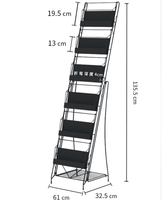 Présentoirs de sol métalliques sur mesure sans assemblage pour magazines, journaux et brochures, pour bibliothèques, bureaux et expositions