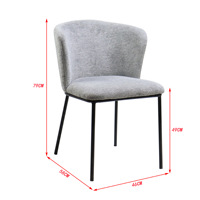 Mobilier de restaurant rembourré moderne d'usine Chaise de loisir Chaises de salle à manger personnalisées en métal et en tissu