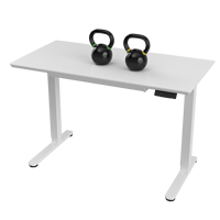 AJUNION Bureau debout 120X60 cm Surface en verre Bureau ergonomique à hauteur réglable intelligent pour le travail avec tiroir de rangement