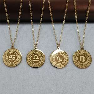 MECYLIFE Joyería Personalizada del Zodiaco, Medallón de Oro de 18K, Collar de Moda para Mujer, 12 Signos del Zodiaco, Colgante de Horóscopo - Product Image 4