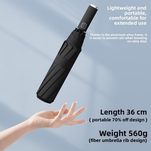 Parapluie entièrement automatique, épaissi et renforcé, pour les jours ensoleillés et pluvieux, pour femmes, hommes et étudiants - Product Image 2