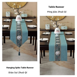Henggang nouveau tissu chinois longue nappe <span class=keywords><strong>de</strong></span> thé élégant <span class=keywords><strong>chemin</strong></span> <span class=keywords><strong>de</strong></span> <span class=keywords><strong>Table</strong></span> Zen et tissu <span class=keywords><strong>de</strong></span> coussin pour la maison à manger <span class=keywords><strong>Table</strong></span> à thé - Product Image 2